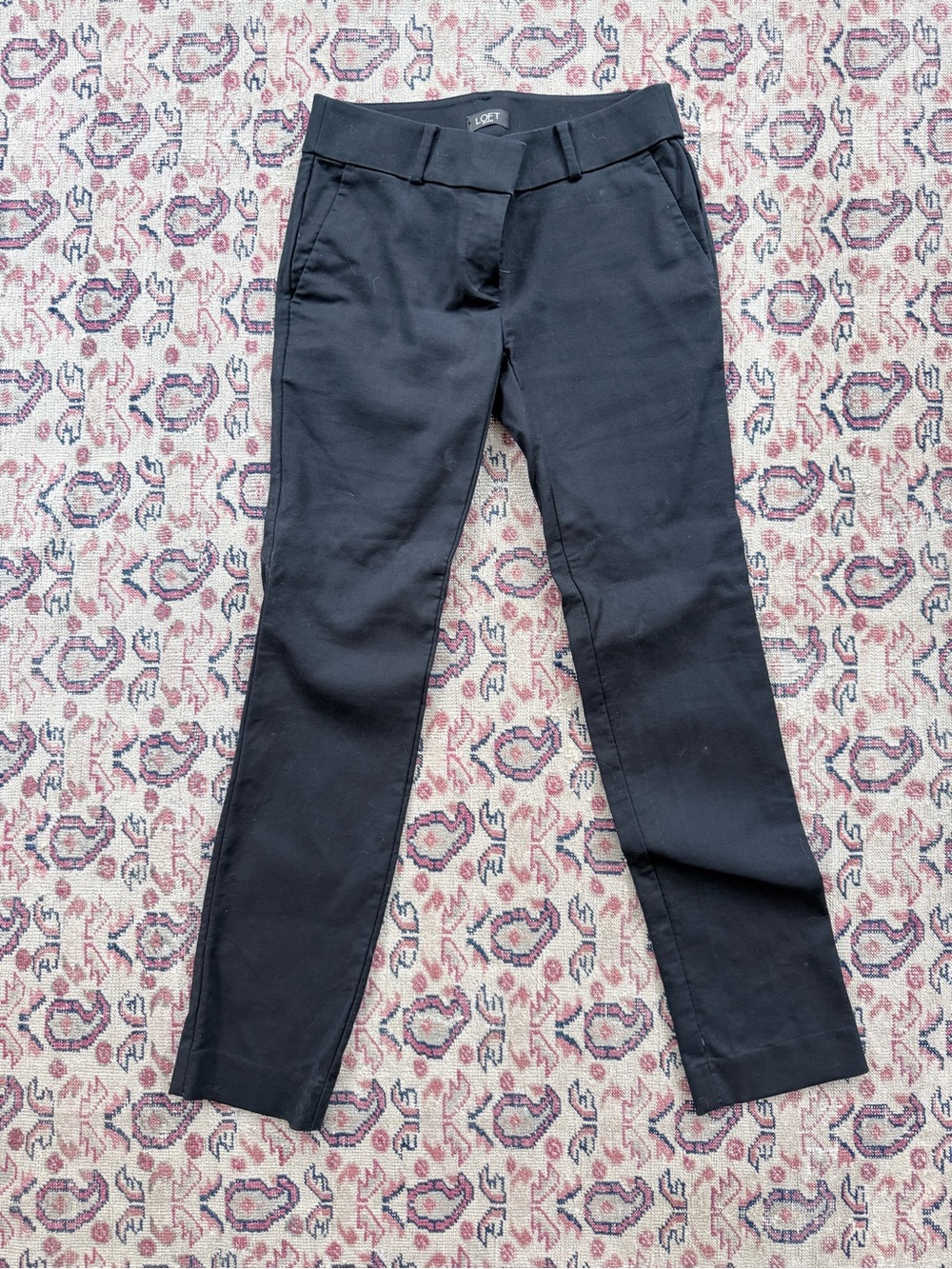 LOFT Black Straight-Leg Pants